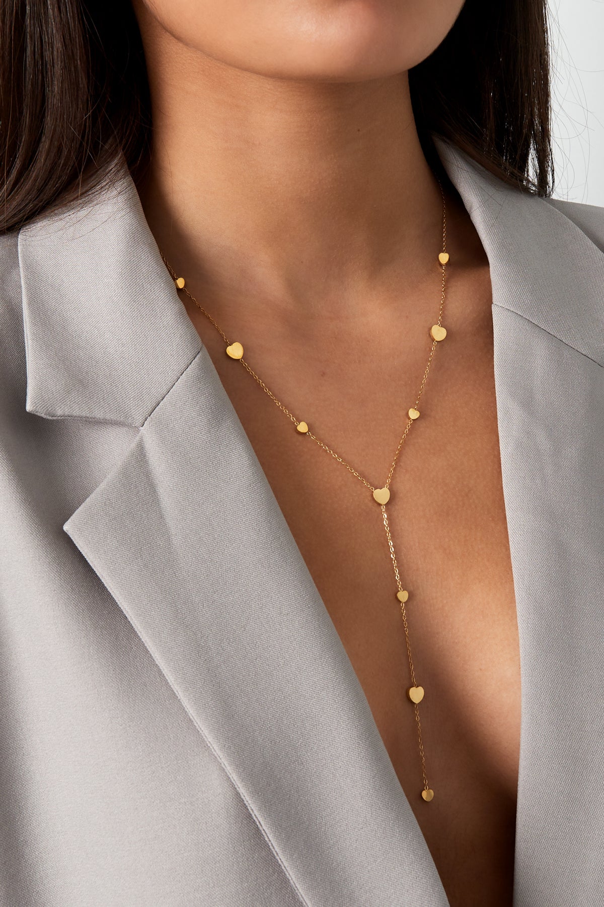 Collier Coeur long Acier inoxydable