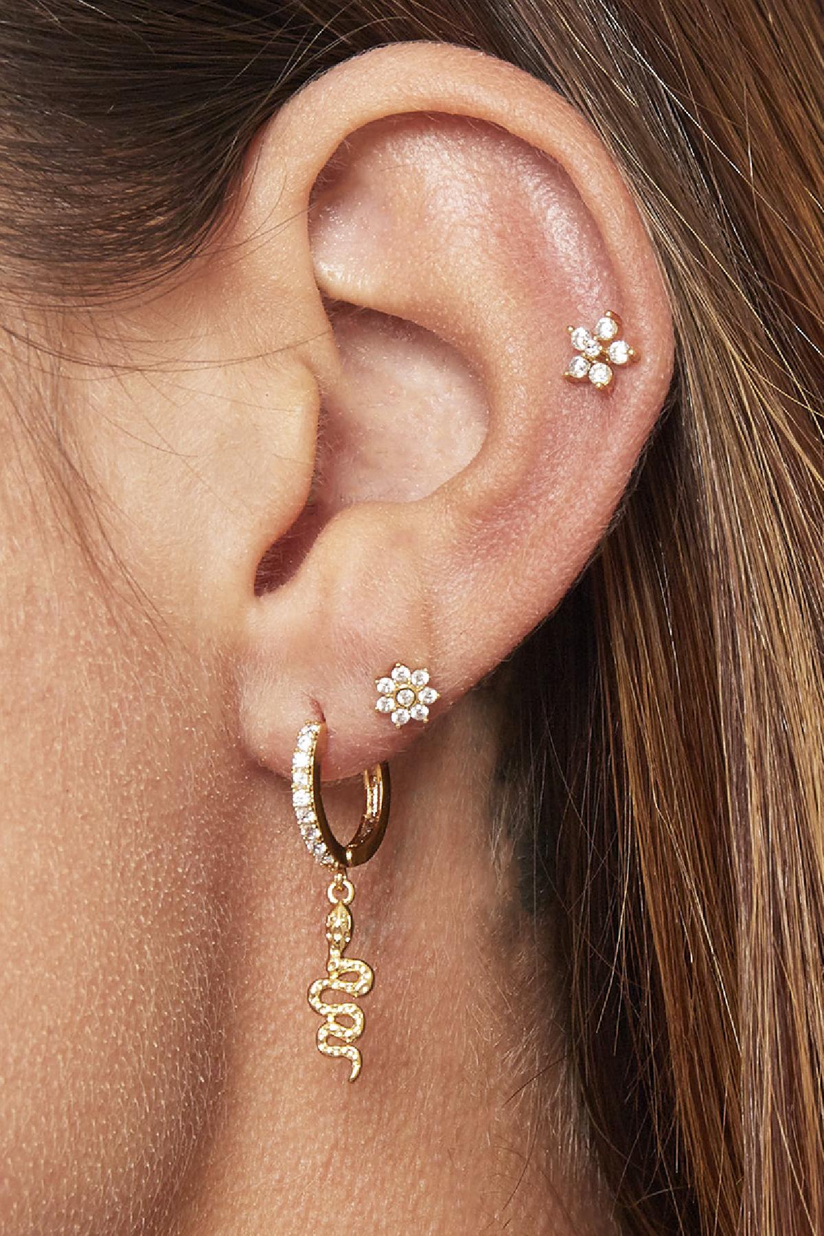 Piercing oreille fleur Acier inoxydable