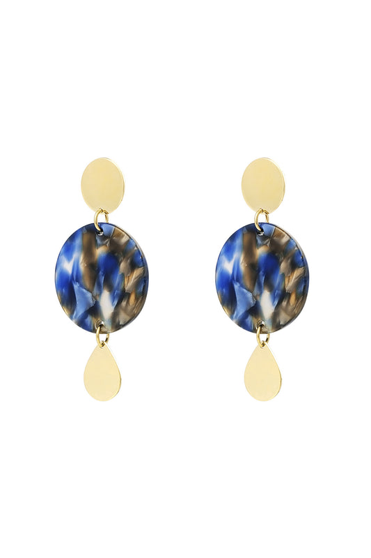 Boucles d'oreilles Golden Blue Acier inoxydable