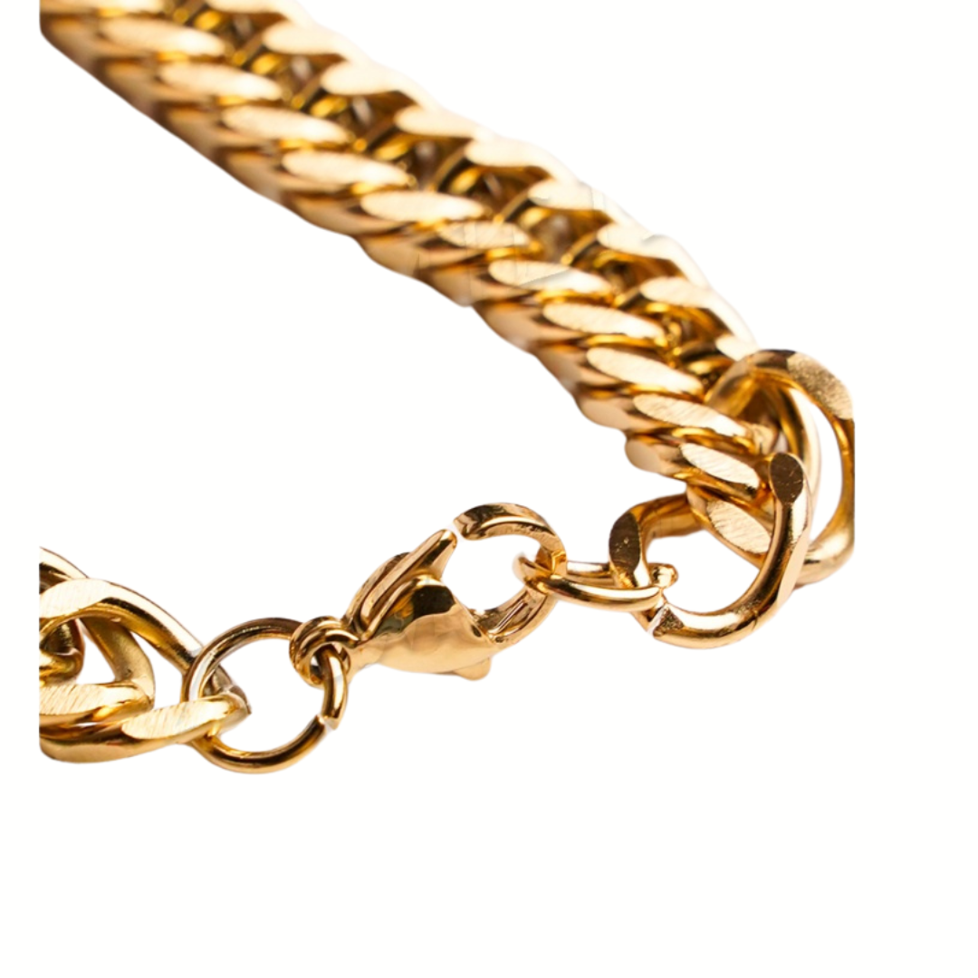 Collier maille gourmette plate acier inoxydable 50cm