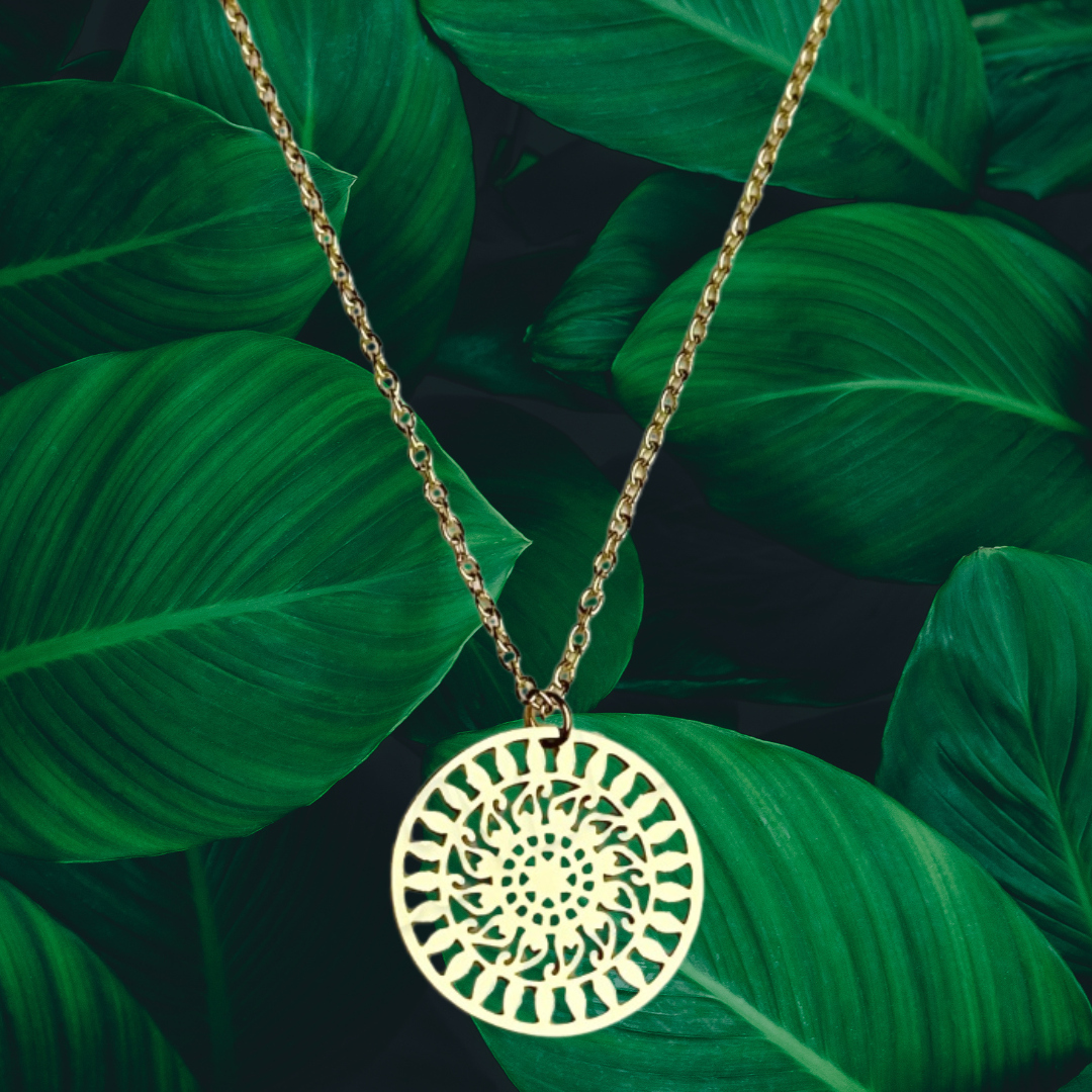 Collier motif mandala Acier inoxydable