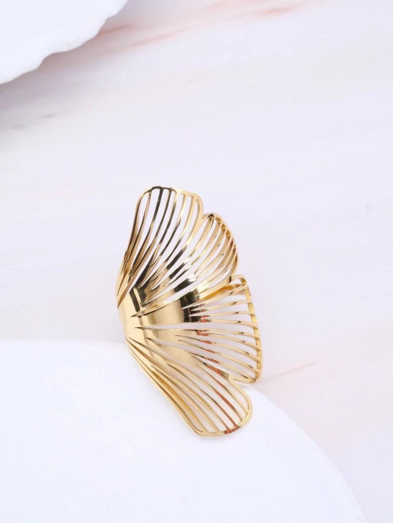 Bague Pétale de fleur Acier inoxydable