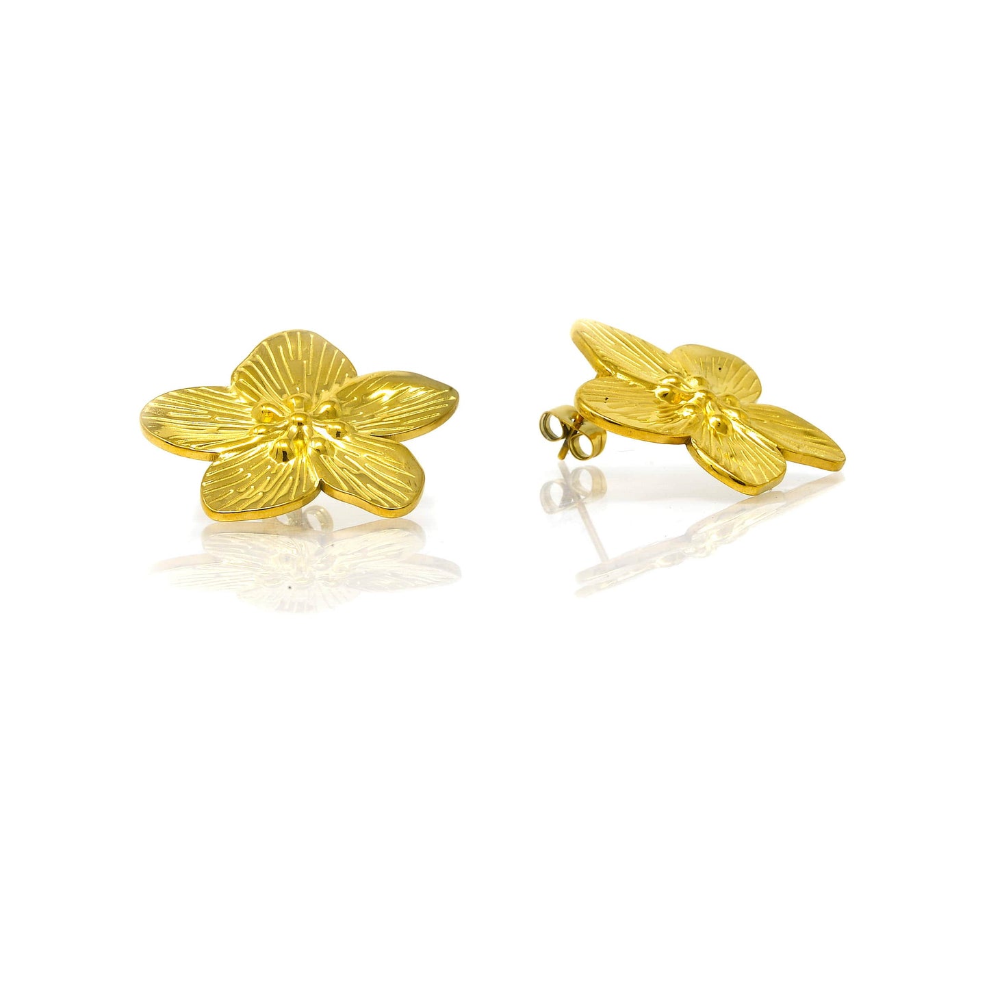 Boucles d'oreilles Fleur Acier