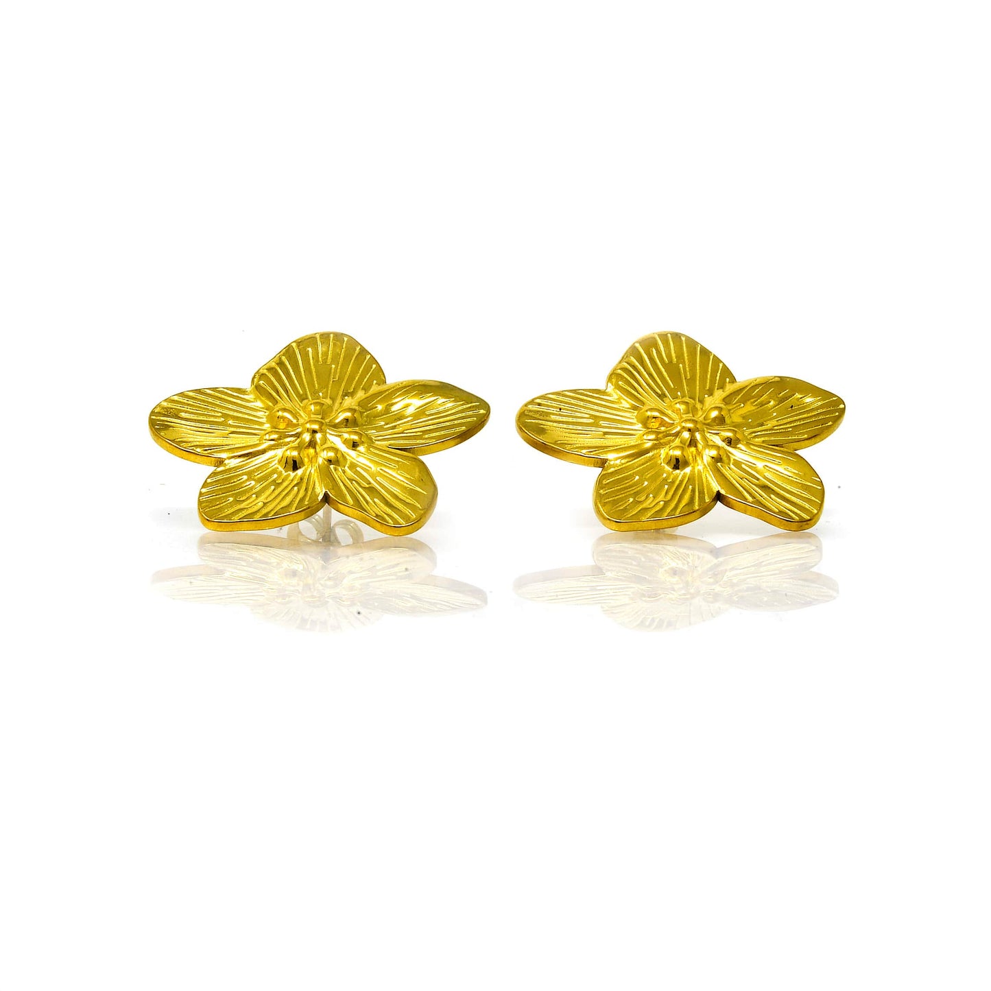 Boucles d'oreilles Fleur Acier