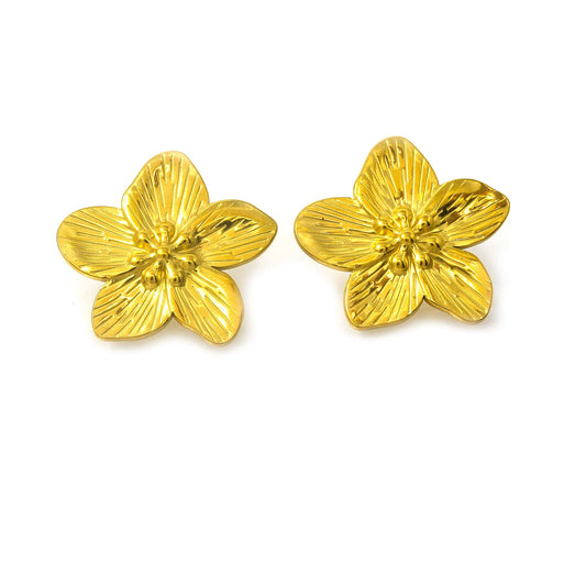 Boucles d'oreilles Fleur Acier